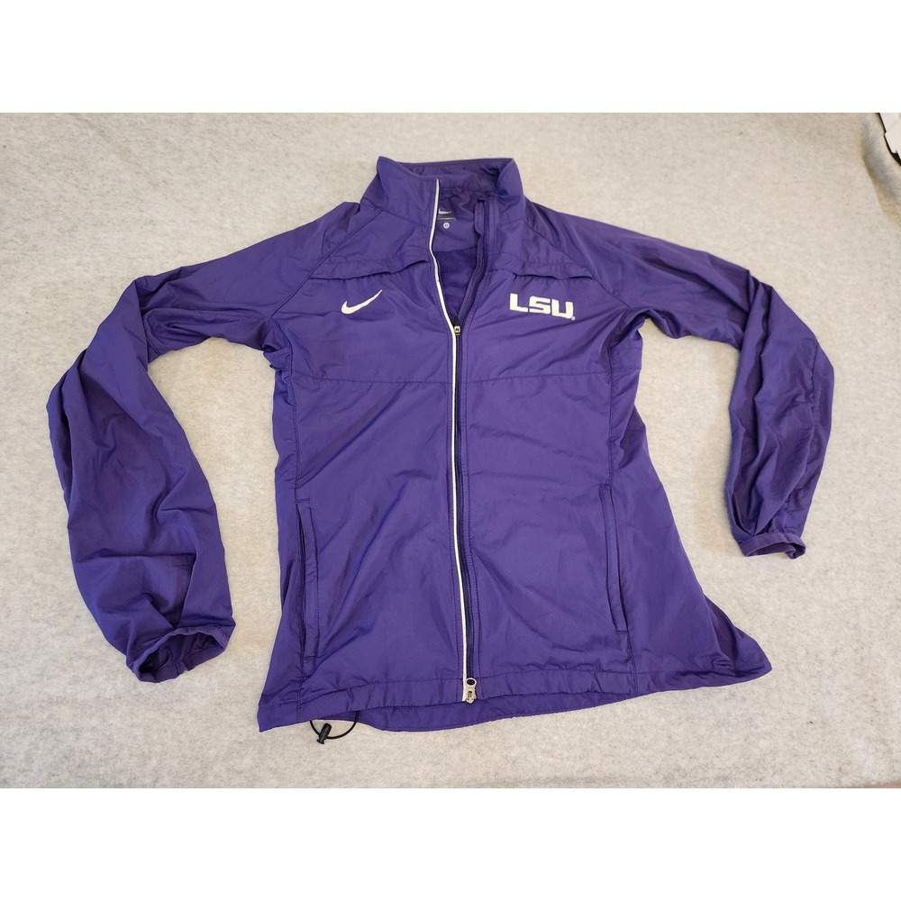 LSU Tigers Jacket Medium Purple NCAA College‎ Football Nike Windbreaker Full Zip